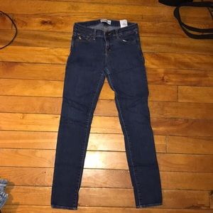 Abercrombie kids dark blue skinny jeans